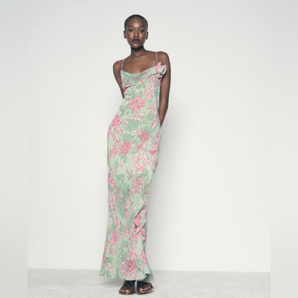 Zara Floral Print Slip Dress S